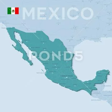 Verctor Map of cities and roads in Mexico. Illustration #88153668
