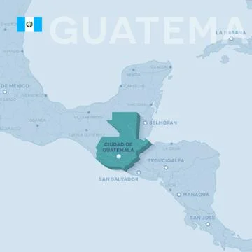 Verctor Map of cities and roads in Guatemala. Stock Illustration