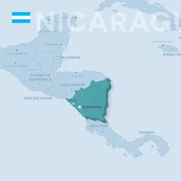Verctor Map of cities and roads in Nicaragua. Stock Illustration