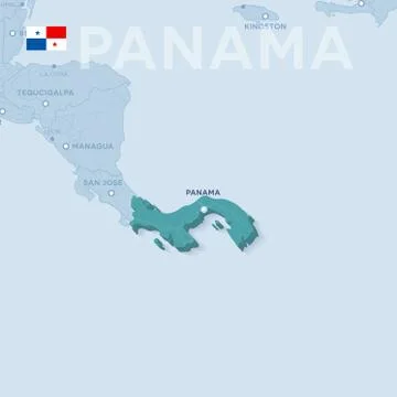 Verctor Map of cities and roads in Panama. Stock Illustration