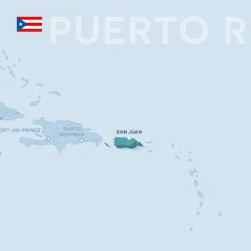 Verctor Map of cities and roads in Puerto Rico. Stock Illustration