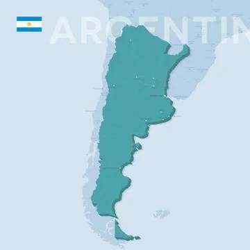 Verctor Map of cities and roads in Argentina. Stock Illustration