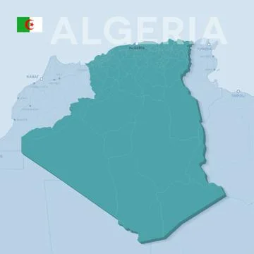 Verctor Map of cities and roads in Algeria. Stock Illustration