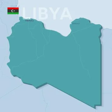 Verctor Map of cities and roads in Libya. Stock Illustration
