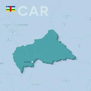Verctor Map of cities and roads in Central African Republic. Stock Illustration
