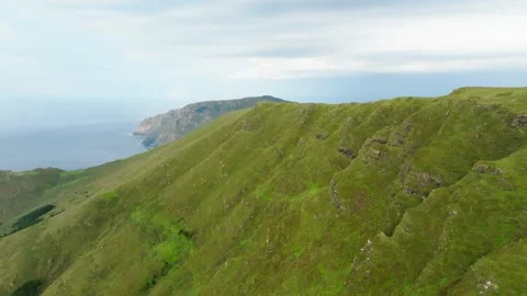 Verdant High Mountains Of Serra Capelada At The Northern Coast of Galicia Stock Footage 252270436