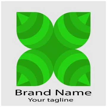 Verdant Quadrant Bloom logo design Stock Illustration