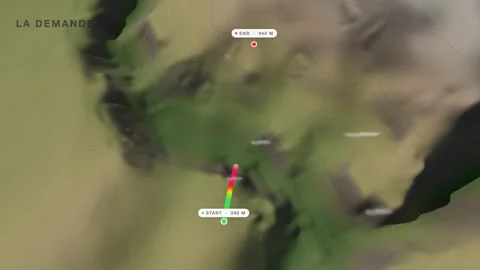 Verdon gorge la demande 3d terrain route map seamless loop Stock Footage 341899530