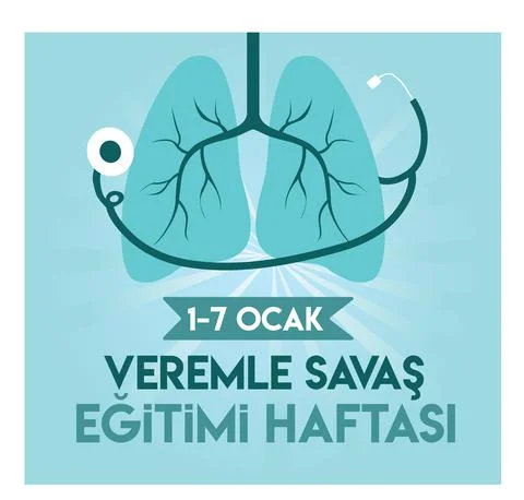 Veremle Sava? E?itimi Haftas? 1-7 ocak translation: tuberculosis training wee Stock Illustration