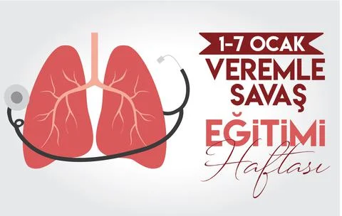 Veremle Sava? E?itimi Haftas? 1-7 ocak translation: tuberculosis training wee Stock Illustration