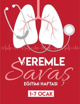 Veremle Sava? E?itimi Haftas? 1-7 ocak translation: tuberculosis training wee Stock Illustration