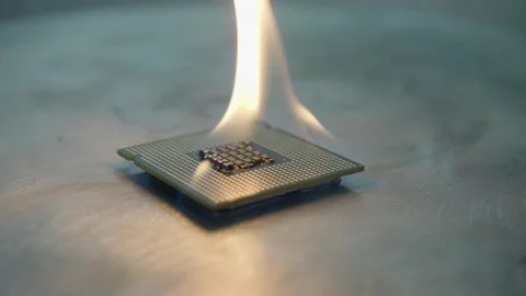 ?verheated burning processor Video stock 246182138