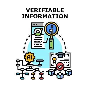Verifiable information concept for data analysis Stock Illustration