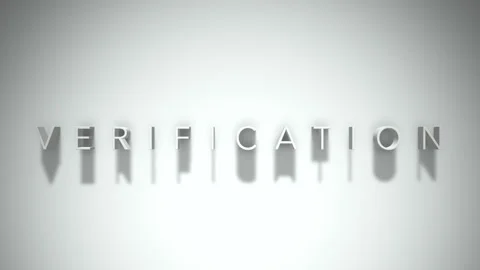 Verification 3D title animation with shadows on a white background Stock Footage 297818593