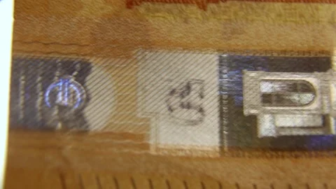 Verification of the 50 euro banknote for authenticity. Stock Footage 171472443