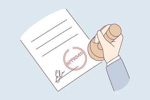 Verification and approval of official document concept Stock-Illustration
