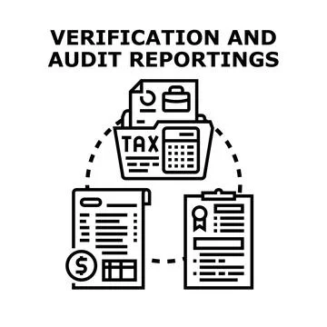 Verification and audit reporting documents concept 库存插图