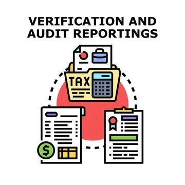 Verification and audit reporting documents concept 库存插图