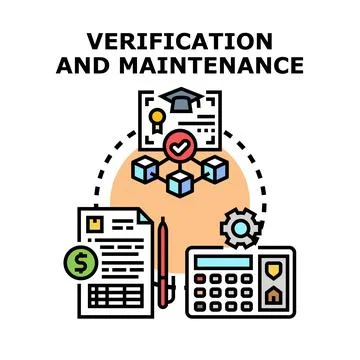 Verification and maintenance process for quality control and auditing 스톡 일러스트