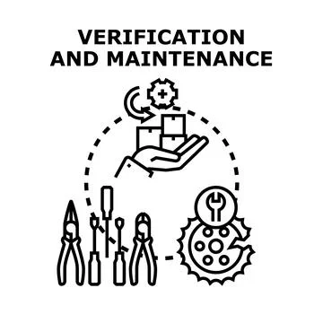 Verification and maintenance process using technical tools Stock Illustration