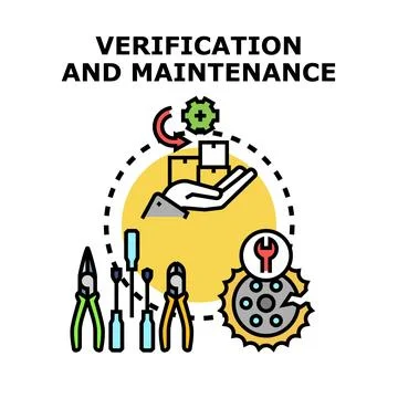 Verification and maintenance process using technical tools Stock Illustration