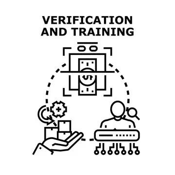Verification and training concept for business development Stock Illustration
