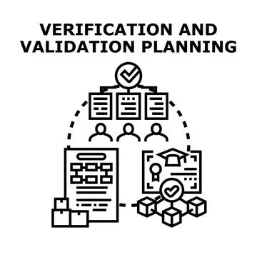 Verification and validation planning process diagram Stock Illustration