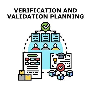 Verification and validation planning process diagram Stock Illustration