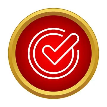 Verification check mark icon confirming success Stock Illustration