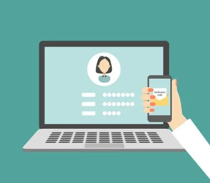 Verification code message. Stock Illustration