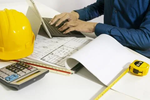 Verification of construction drawings,Construction and Systems Engineer,safet Stock Photos