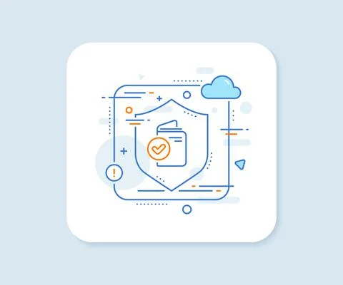 Verification document line icon. Accepted passport sign. Vector イラスト素材
