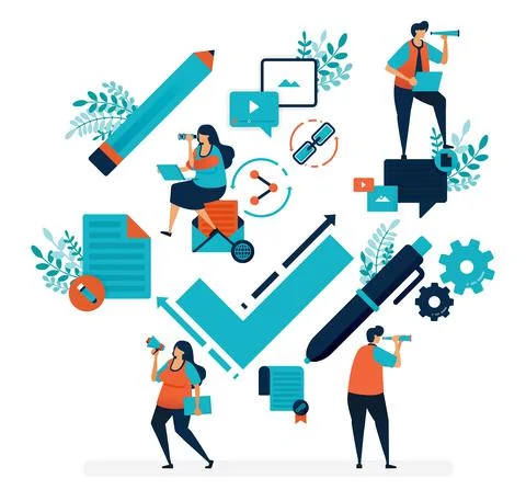 Verification to enter into agreements and cooperation. confirm and verify on  Stock Illustration