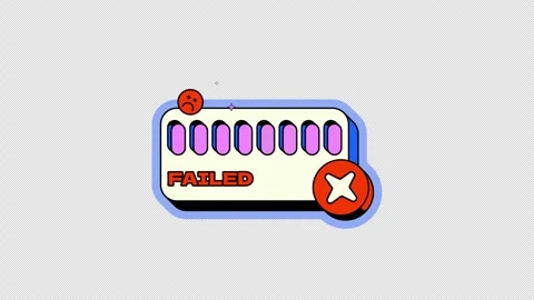 Verification failed account animated UI overlay in neo brutalism style Stock Footage 332232871