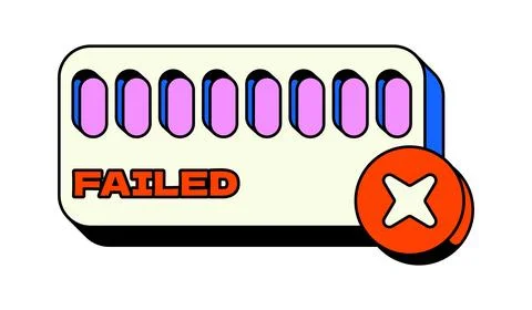 Verification failed error UI overlay alert illustration Stock Illustration