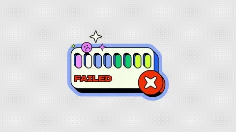 Verification to failure neo memphis UI overlay process animation Stock Footage 332272433