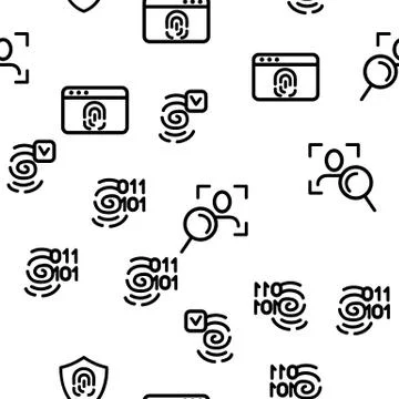 Verification of ID Vector Seamless Pattern Illustrazione stock