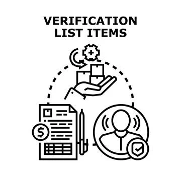 Verification list items process and concept illustration Stock Illustration