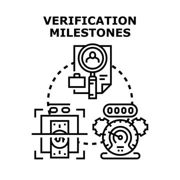 Verification milestones process for financial security Illustrazione stock