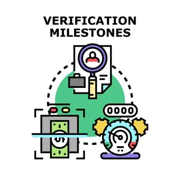 Verification milestones process for financial security Stockillustratie
