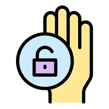 Verification palmprint icon vector flat Stock Illustration