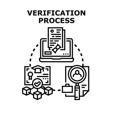 Verification process of document and identity data Illustrazione stock