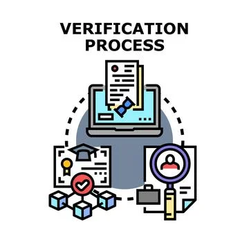 Verification process of document and identity data Illustrazione stock