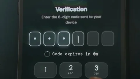Verification screen asking for a 6-digit code, person enters the code Stock Footage 333831128