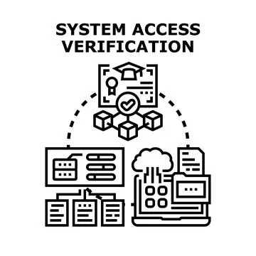 Verification system access online data management concept 库存插图