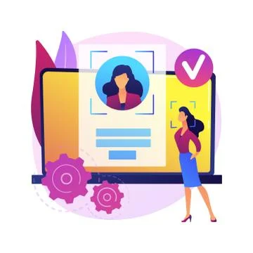Verification technologies abstract concept vector illustration. 스톡 일러스트
