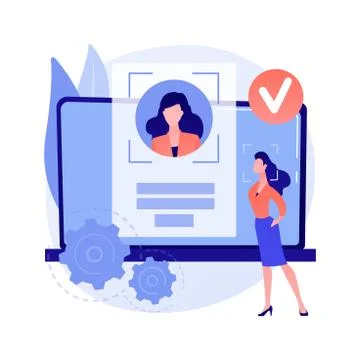 Verification technologies abstract concept vector illustration. Illustrazione stock