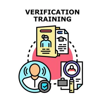 Verification training concept for employment screening process Stock Illustration