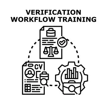 Verification workflow training concept illustration Stock Illustration