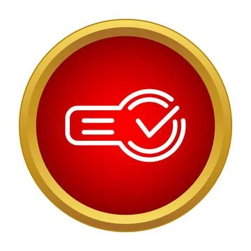 Verified approval check mark with gold frame Stock Illustration